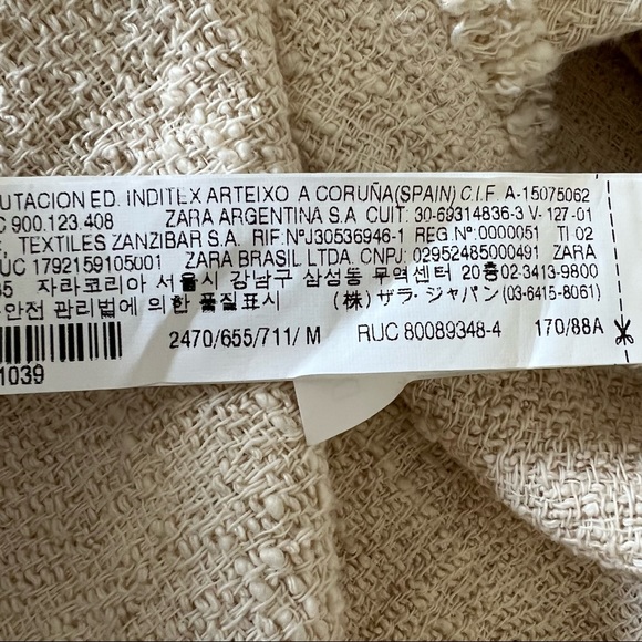 Zara Woman Sand Tweed Retro Mini Dress Size M - Picture 6 of 7